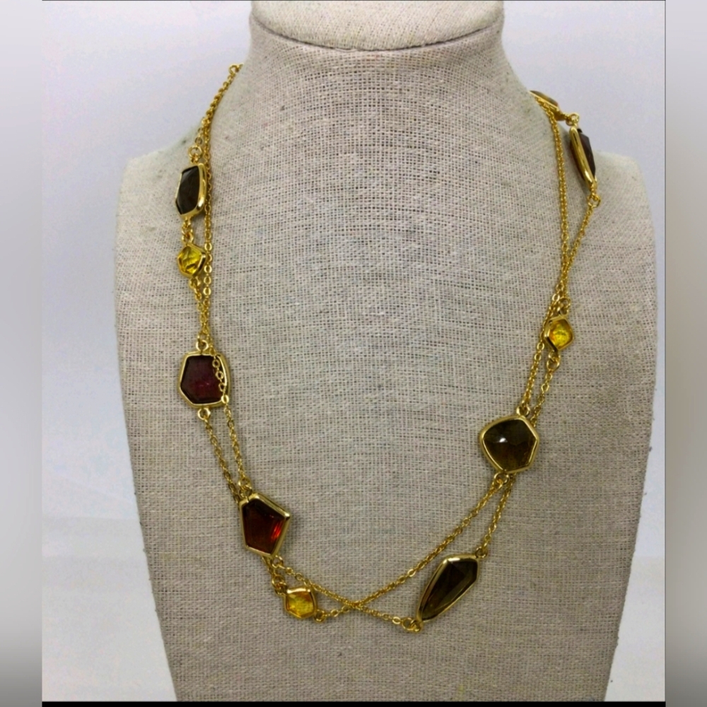 NWT/NIB Stella & Dot Pippa Purple Yellow Necklace 38"